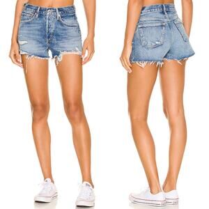 AGOLDE Parker Cutoff Distressed Denim Shorts Women’s Size 23 Clutch Medium Wash